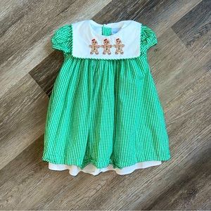 Bailey Boys gingerbread embroidered gingham dress w/ collar